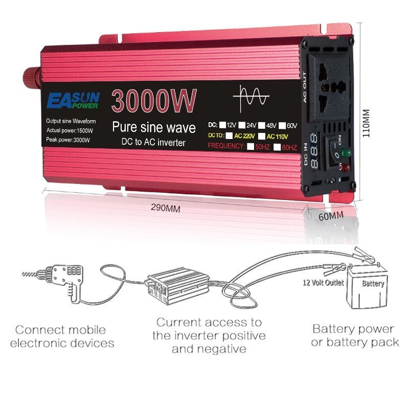 Easun power Inverter Pure Sine Wave 12V DC to AC 220V Converter
