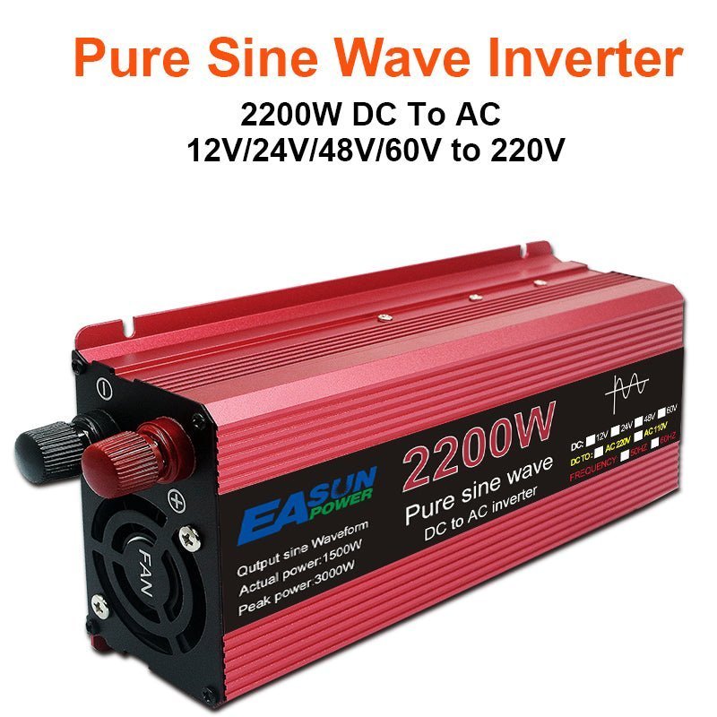 Easun power Inverter Pure Sine Wave 12V DC to AC 220V Converter