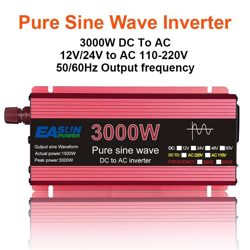 Easun power Inverter Pure Sine Wave 12V DC to AC 220V Converter 