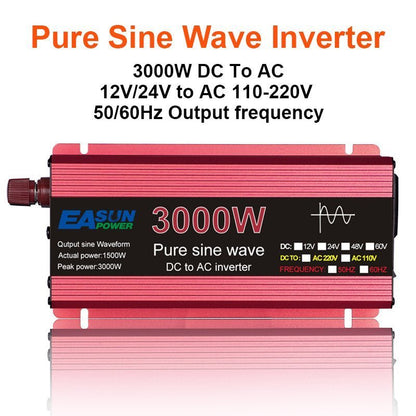 Easun power Inverter Pure Sine Wave 12V DC to AC 220V Converter 