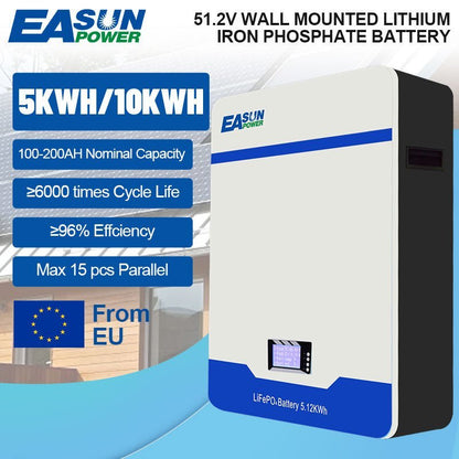 Easun power LiFePO4 Power Wall Storage Battery Hybrid Offgrid Inverter System