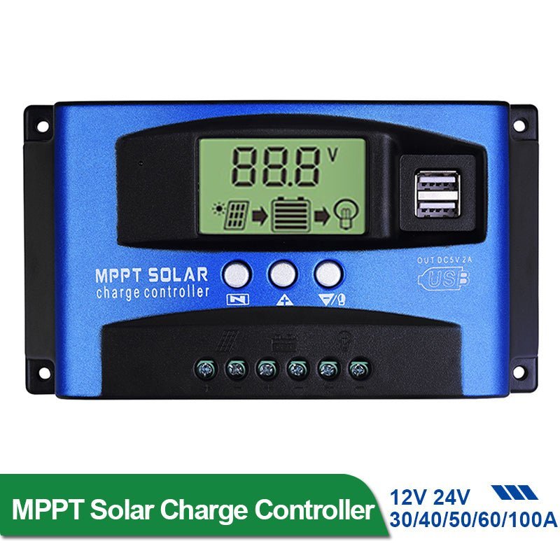 Easun power Solar MPPT Charge Controller Dual USB LCD Display 12V 24V Solar Cell Panel Charger Regulator with Load