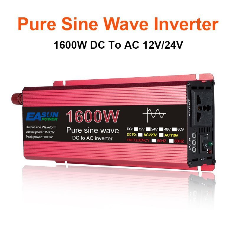 Easun power Inverter Pure Sine Wave 12V DC to AC 220V Converter 