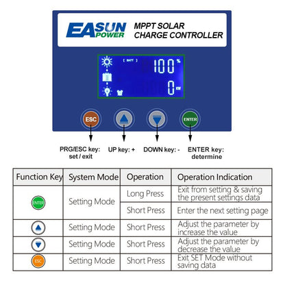 Easun power 60A MPPT Solar Charge Controller 12V 24V 36V 48V Battery PV Input 180VOC