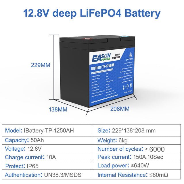 Easun power LiFePO4 100AH 12.8V Lithium Iron Phosphate Battery