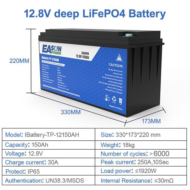 Easun power LiFePO4 100AH 12.8V Lithium Iron Phosphate Battery