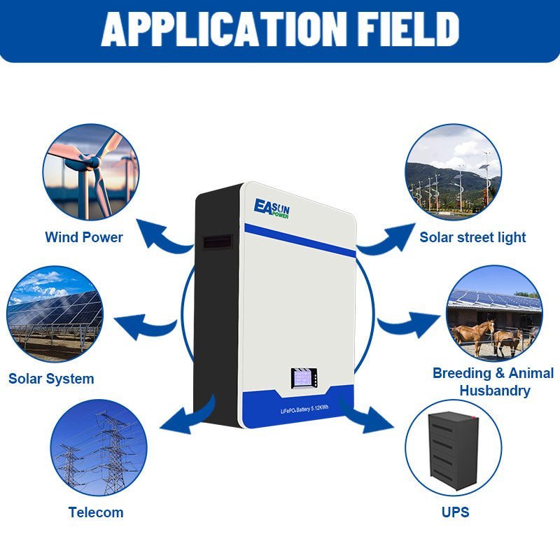 Easun power LiFePO4 Power Wall Storage Battery Hybrid Offgrid Inverter System