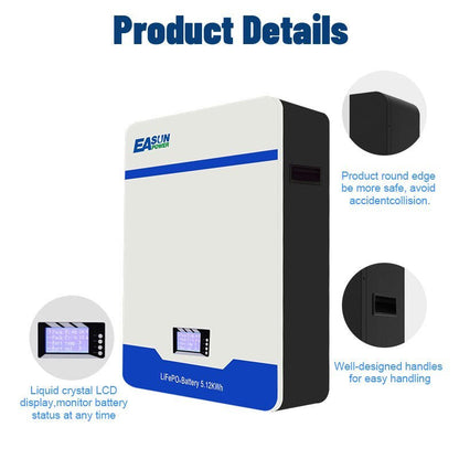 Easun power LiFePO4 Power Wall Storage Battery Hybrid Offgrid Inverter System