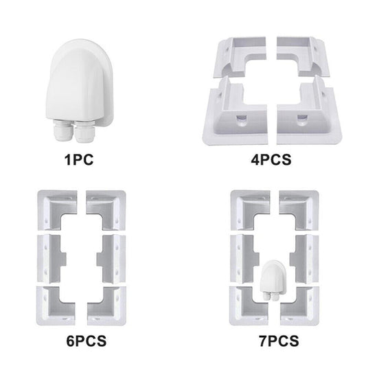 ABS Solar Module Panel Mounting Bracket Kits Dual Port Cable Gland Box Holder Fixing Roof RV Boat Sets