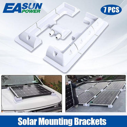 ABS Solar Module Panel Mounting Bracket Kits Dual Port Cable Gland Box Holder Fixing Roof RV Boat Sets