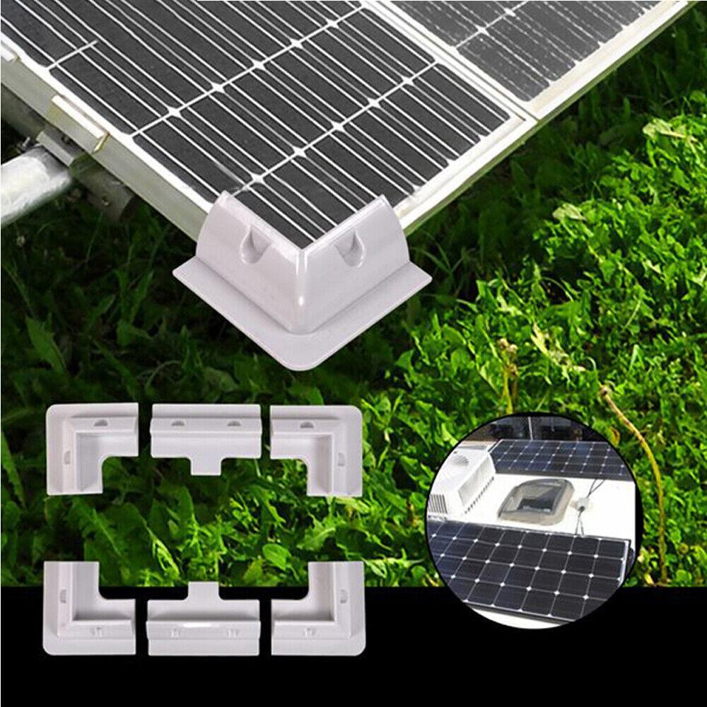 ABS Solar Module Panel Mounting Bracket Kits Dual Port Cable Gland Box Holder Fixing Roof RV Boat Sets